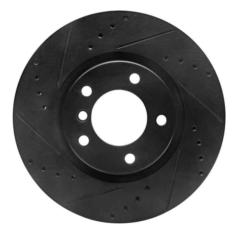 Picture of R1 95-02 BMW M3 Right Front Drilled & Slotted Black Brake Rotor