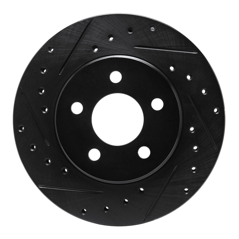Picture of R1 96-00 Chrysler Town & Country Front Left Drilled & Slotted Black Brake Rotor