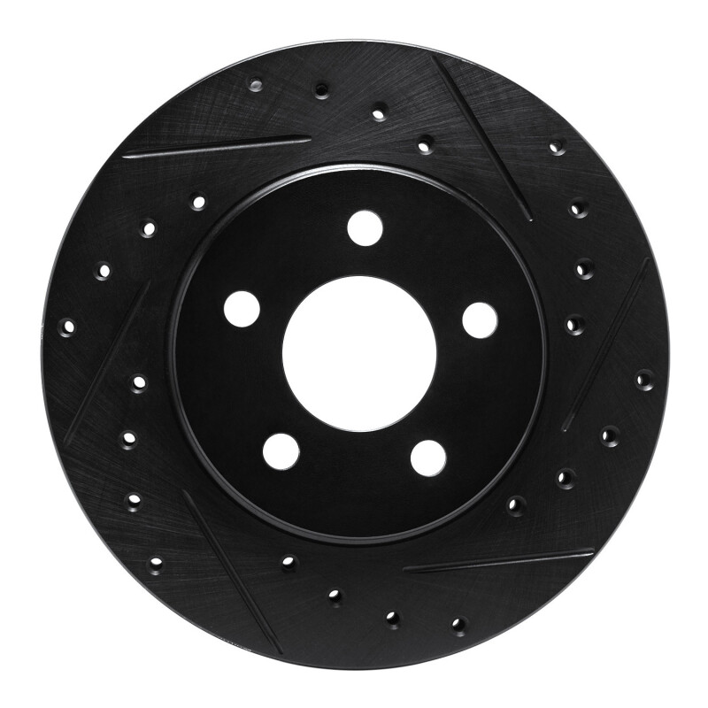 Picture of R1 96-00 Chrysler Town & Country Front Right Drilled & Slotted Black Brake Rotor