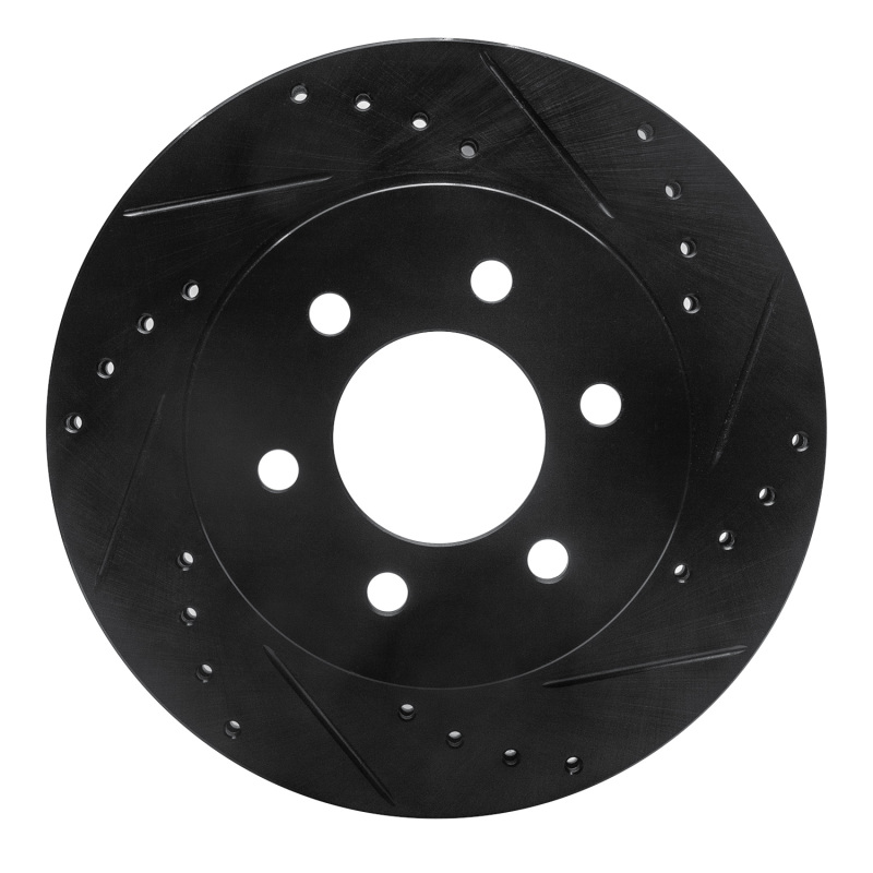 Picture of R1 97-02 Dodge Dakota 4WD Front Right Drilled & Slotted Black Brake Rotor