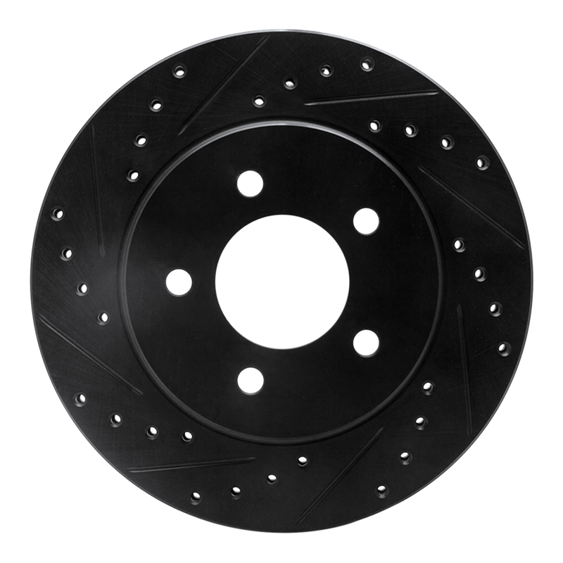 Picture of R1 91-02 Chrysler Grand Voyager Front Left Drilled & Slotted Black Brake Rotor