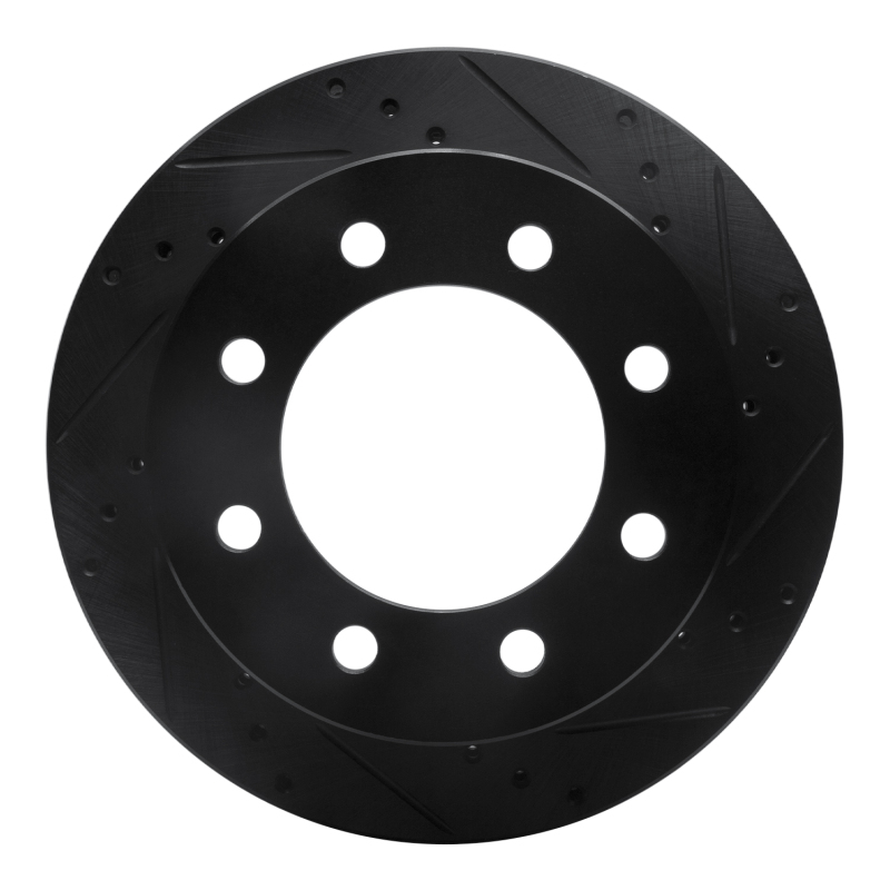 Picture of R1 00-02 Dodge Ram 2500 Front Right Drilled & Slotted Black Brake Rotor