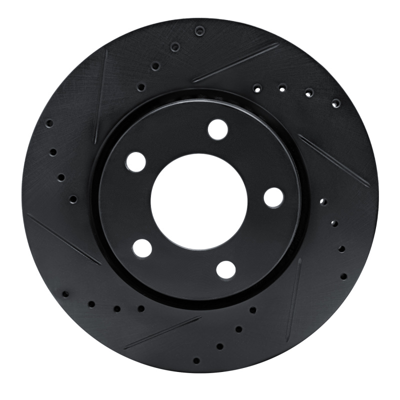 Picture of R1 01-07 Chrysler Town & Country Front Left Drilled & Slotted Black Brake Rotor