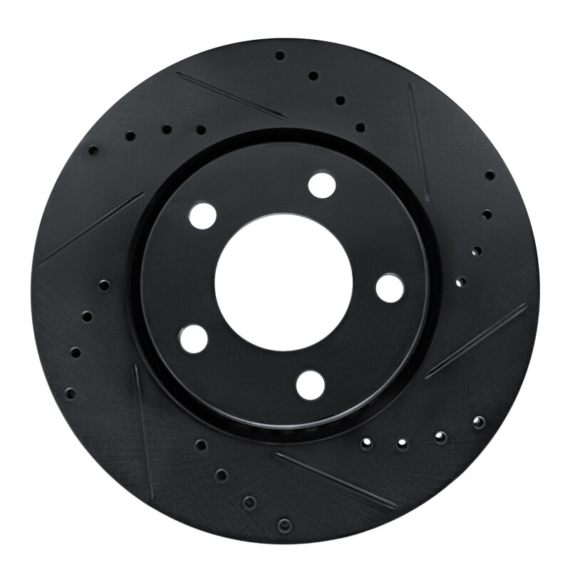 Picture of R1 01-07 Chrysler Town & Country Front Right Drilled & Slotted Black Brake Rotor