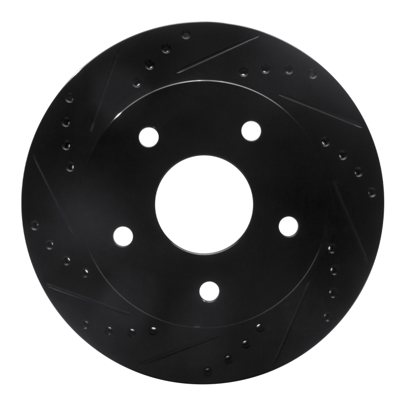 Picture of R1 00-01 Dodge Ram 1500 Pickup Front Left Drilled & Slotted Black Brake Rotor
