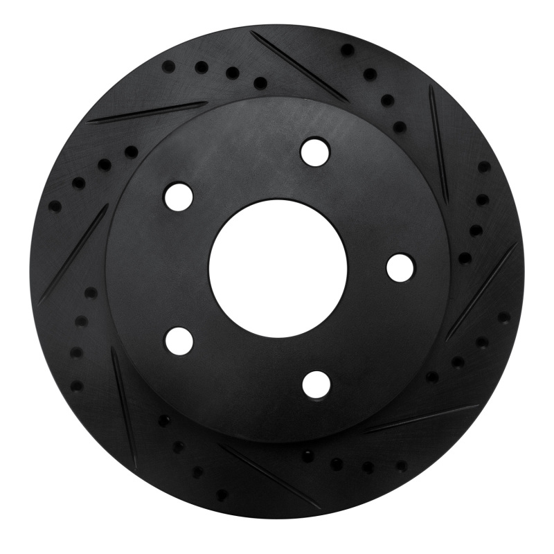 Picture of R1 00-01 Dodge Ram 1500 Pickup Front Right Drilled & Slotted Black Brake Rotor