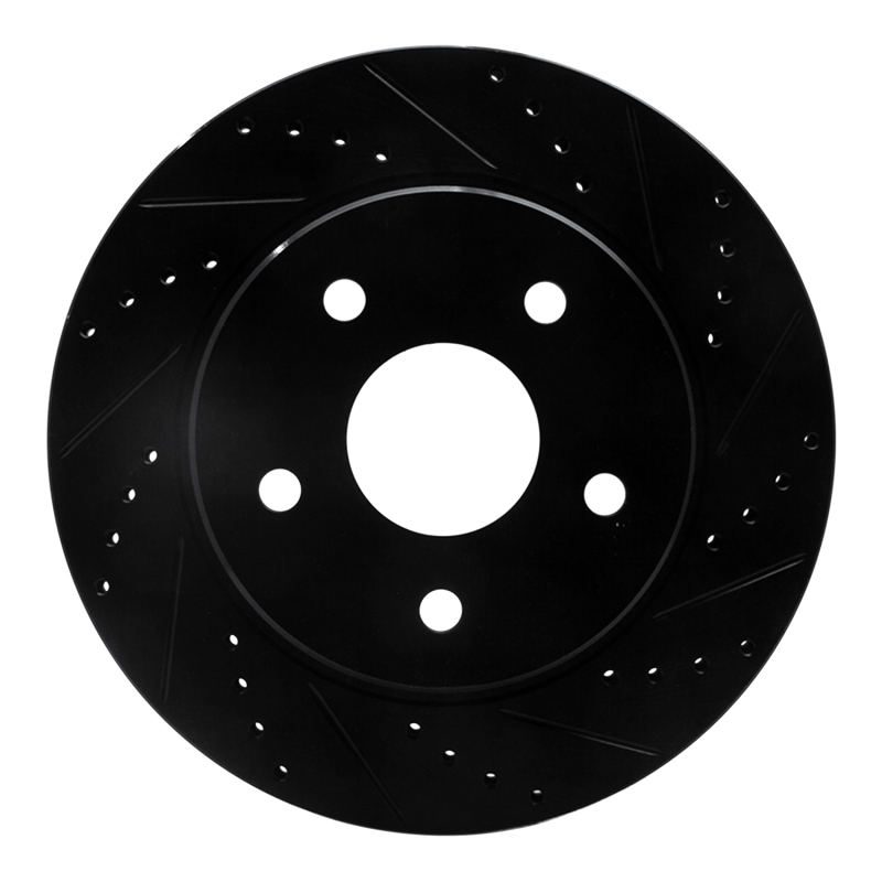 Picture of R1 02-24 Chrysler ASPEN Front Right Drilled & Slotted Black Brake Rotor