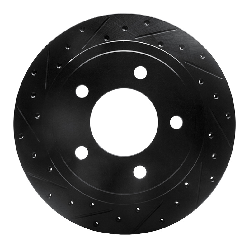 Picture of R1 03-03 Dodge Ram 1500 Van Rear Left Drilled & Slotted Black Brake Rotor
