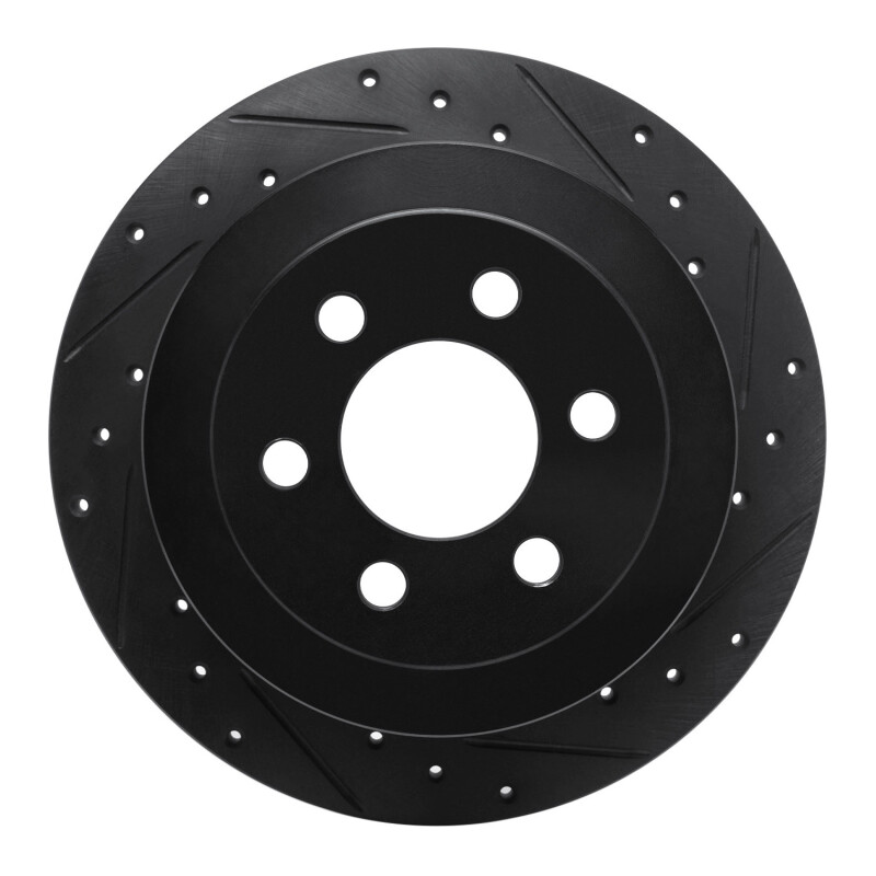 Picture of R1 03-04 Dodge Dakota RWD Rear Right Drilled & Slotted Black Brake Rotor