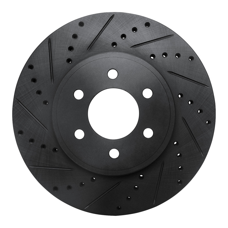 Picture of R1 03-03 Dodge Durango Front Left Drilled & Slotted Black Brake Rotor