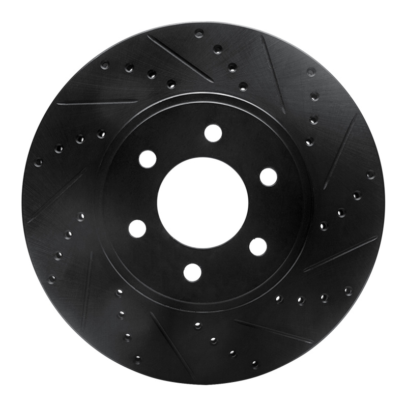 Picture of R1 03-03 Dodge Durango Front Right Drilled & Slotted Black Brake Rotor