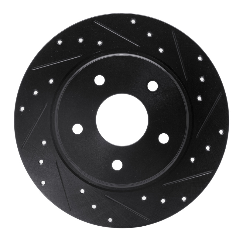 Picture of R1 08-16 Chrysler Town & Country Rear Right Drilled & Slotted Black Brake Rotor
