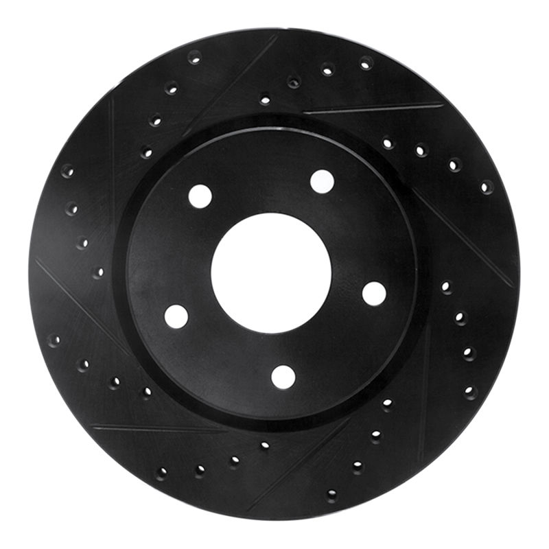 Picture of R1 08-16 Chrysler Town & Country Front Left Drilled & Slotted Black Brake Rotor