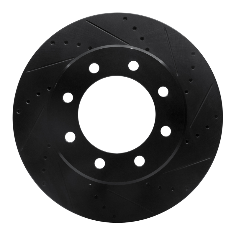 Picture of R1 09-25 Dodge Ram 2500 Front Right Drilled & Slotted Black Brake Rotor