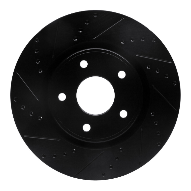 Picture of R1 12-25 Chrysler Town & Country Front Left Drilled & Slotted Black Brake Rotor