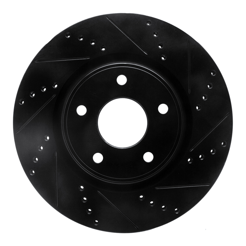 Picture of R1 12-25 Chrysler Voyager Front Right Drilled & Slotted Black Brake Rotor
