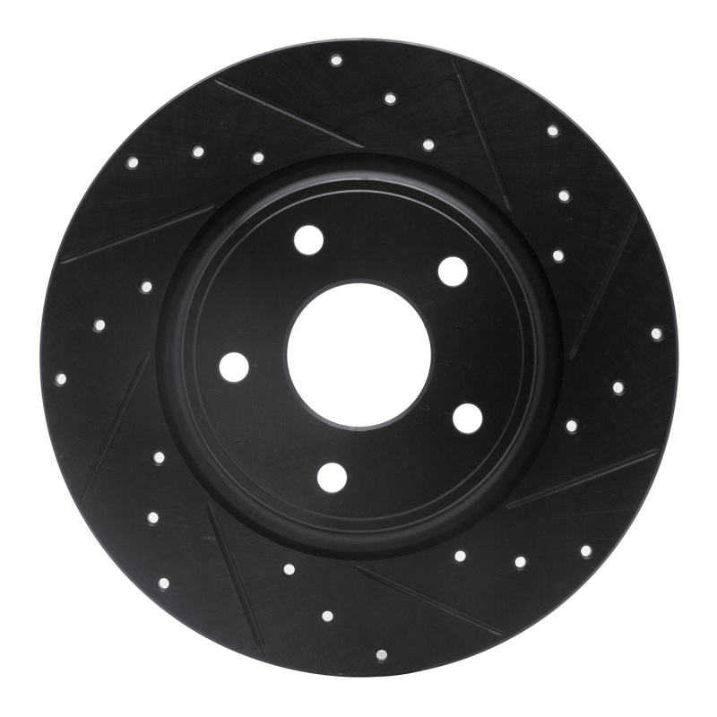 Picture of R1 12-20 Chrysler Town & Country Rear Right Drilled & Slotted Black Brake Rotor