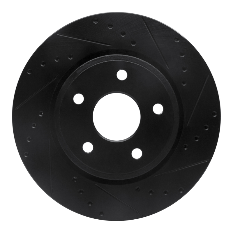 Picture of R1 05-10 Jeep Commander Front Right Drilled & Slotted Black Brake Rotor