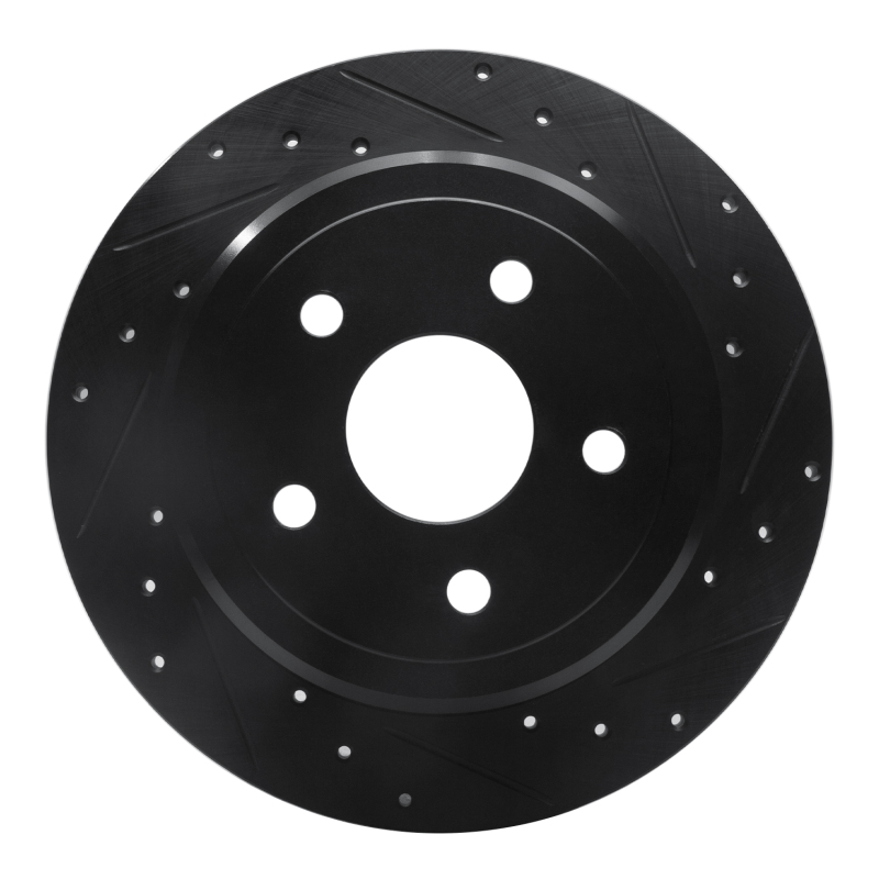 Picture of R1 05-10 Jeep Commander Rear Right Drilled & Slotted Black Brake Rotor