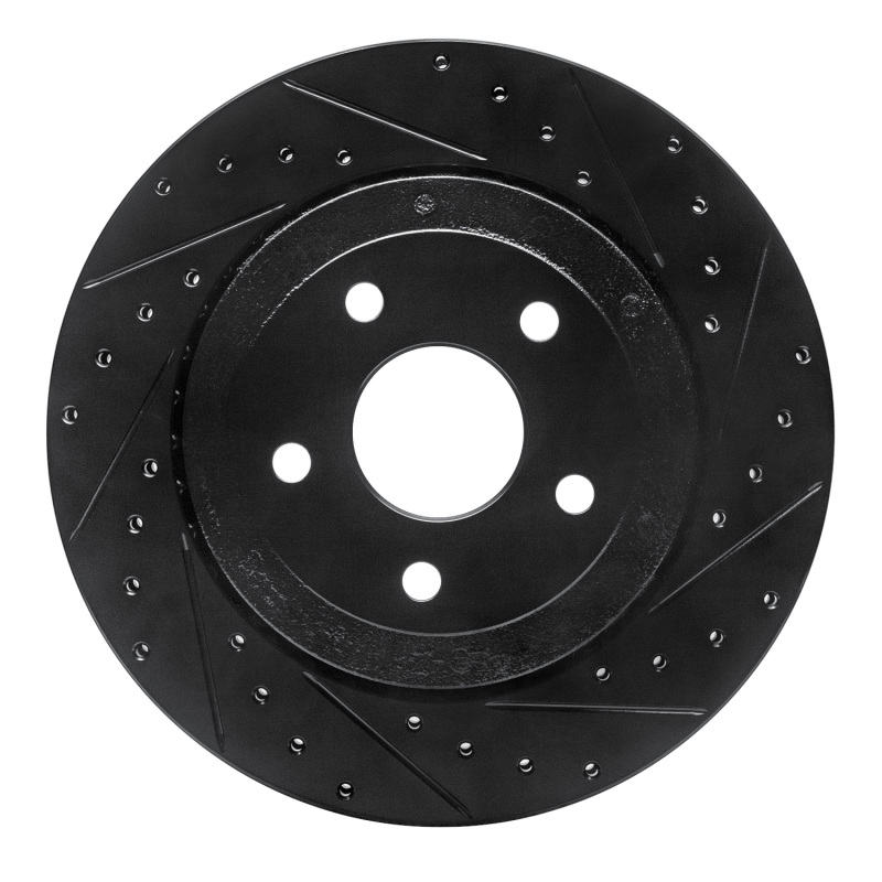 Picture of R1 06-10 Jeep Grand Cherokee Rear Right Drilled & Slotted Black Brake Rotor
