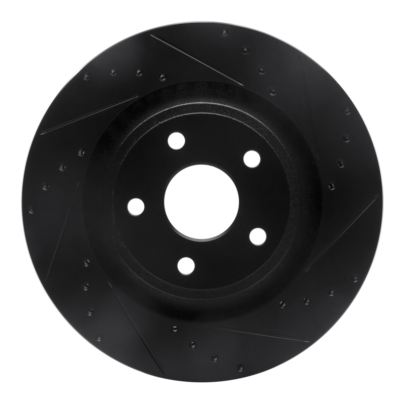 Picture of R1 06-10 Jeep Grand Cherokee Front Right Drilled & Slotted Black Brake Rotor