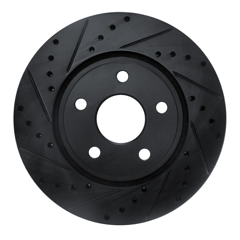 Picture of R1 11-22 Dodge Durango Front Left Drilled & Slotted Black Brake Rotor