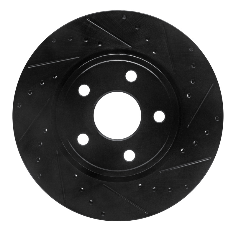 Picture of R1 11-22 Dodge Durango Front Right Drilled & Slotted Black Brake Rotor