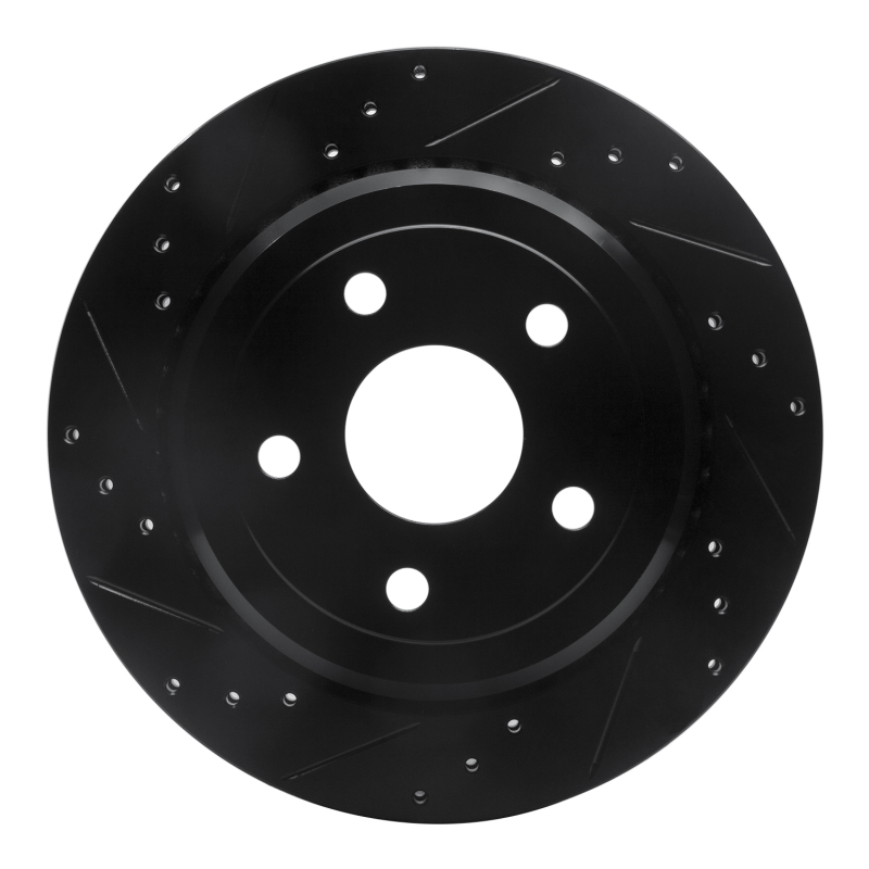 Picture of R1 11-25 Dodge Durango Rear Left Drilled & Slotted Black Brake Rotor