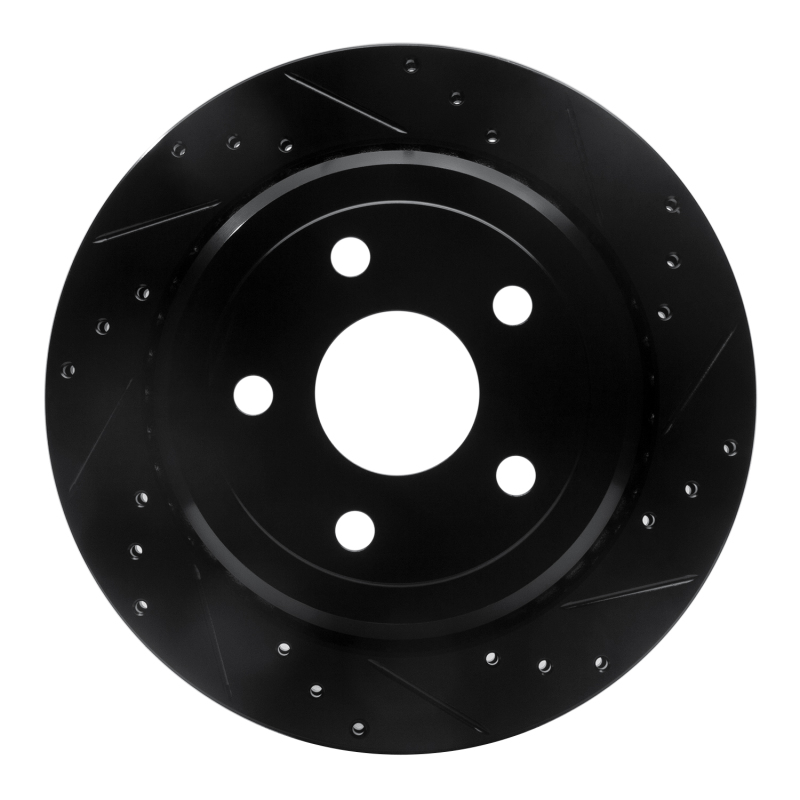 Picture of R1 11-25 Dodge Durango Rear Right Drilled & Slotted Black Brake Rotor