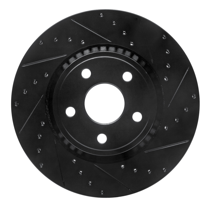 Picture of R1 11-25 Dodge Durango Front Right Drilled & Slotted Black Brake Rotor