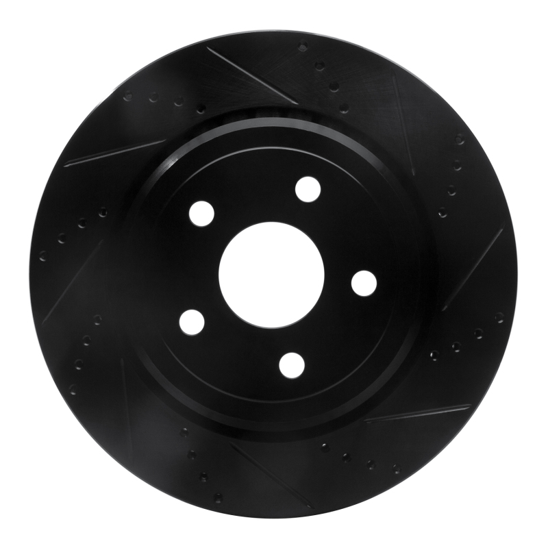 Picture of R1 12-25 Dodge Durango Rear Right Drilled & Slotted Black Brake Rotor