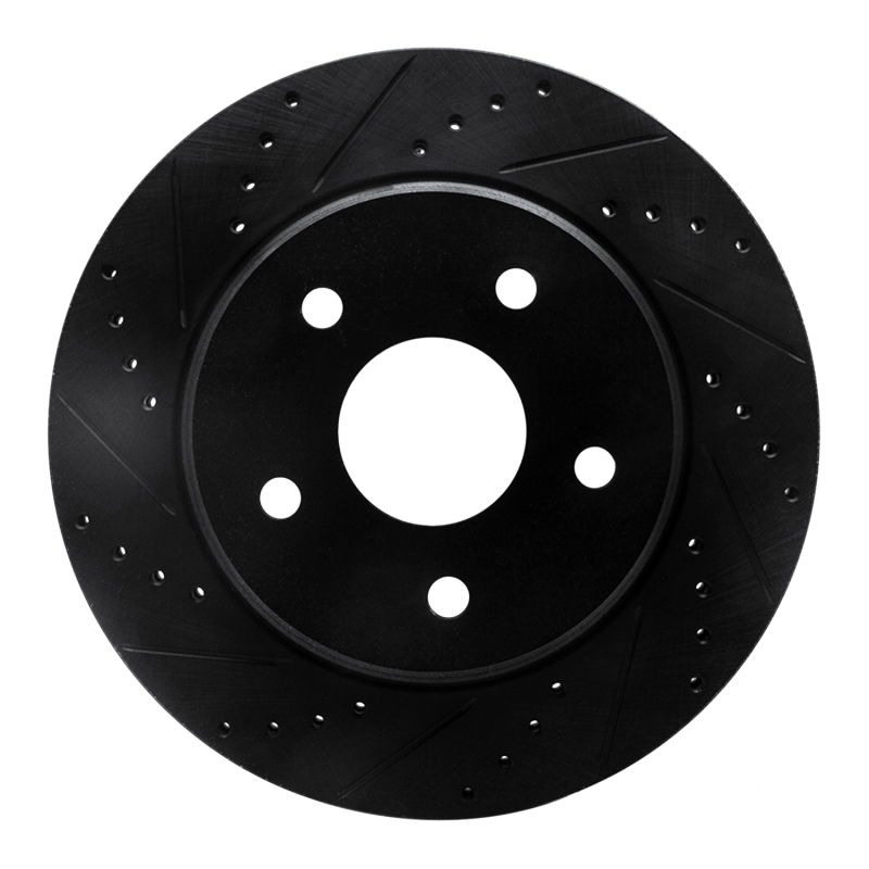Picture of R1 08-12 Jeep J8 Front Left Drilled & Slotted Black Brake Rotor