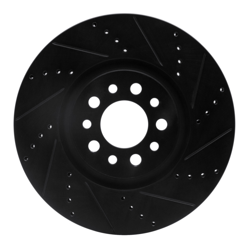 Picture of R1 14-25 Alfa Romeo Tonale Front Right Drilled & Slotted Black Brake Rotor