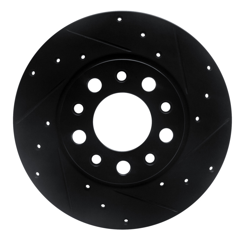 Picture of R1 15-25 Alfa Romeo Tonale Rear Right Drilled & Slotted Black Brake Rotor