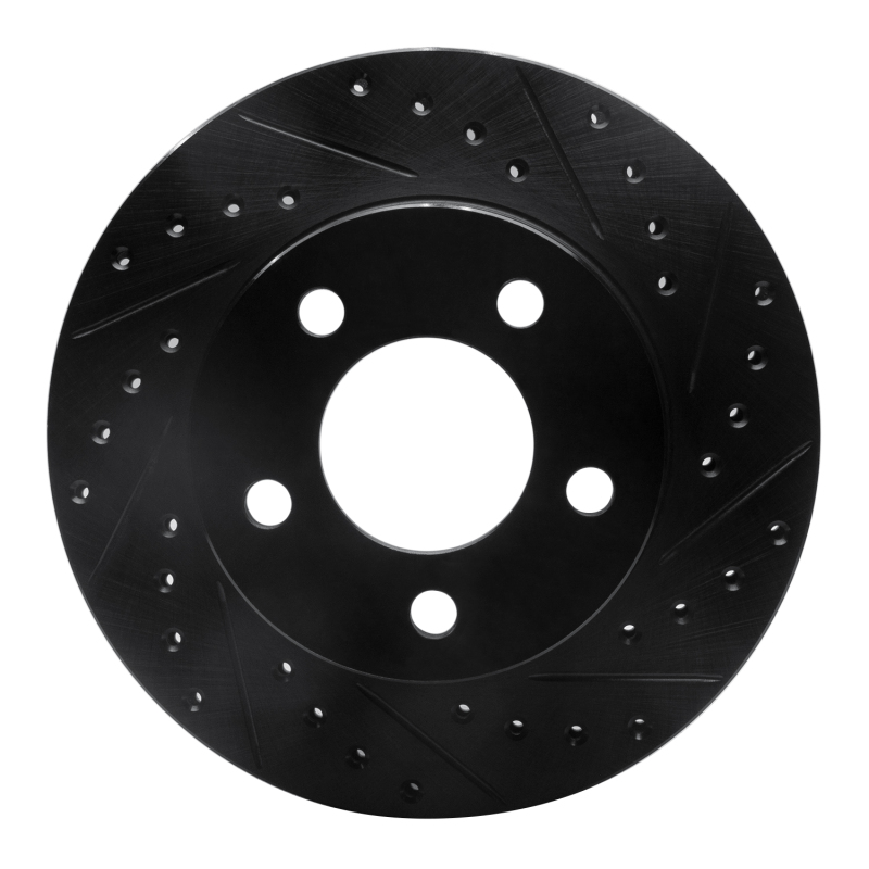 Picture of R1 80-89 American Motors Eagle Front Right Drilled & Slotted Black Brake Rotor