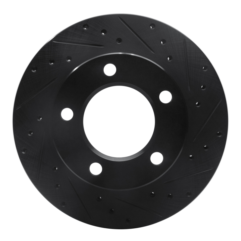 Picture of R1 76-86 Jeep CJ5 Front Right Drilled & Slotted Black Brake Rotor