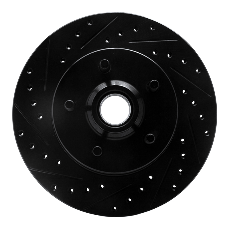 Picture of R1 86-92 Jeep Wagoneer Front Left Drilled & Slotted Black Brake Rotor