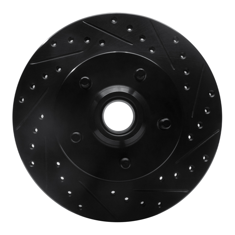 Picture of R1 86-92 Jeep Cherokee Front Right Drilled & Slotted Black Brake Rotor