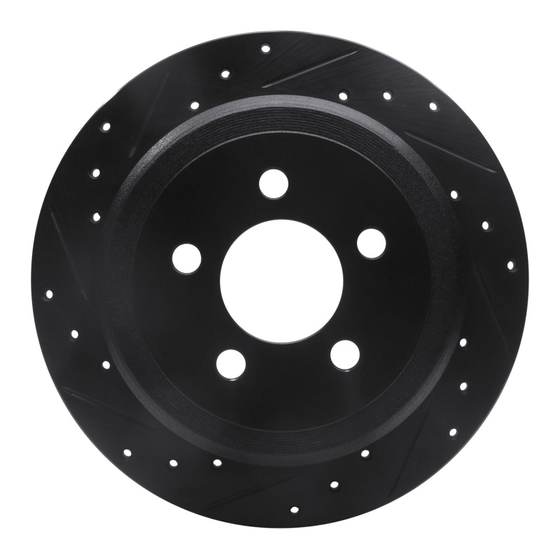 Picture of R1 07-12 Dodge Nitro Rear Left Drilled & Slotted Black Brake Rotor