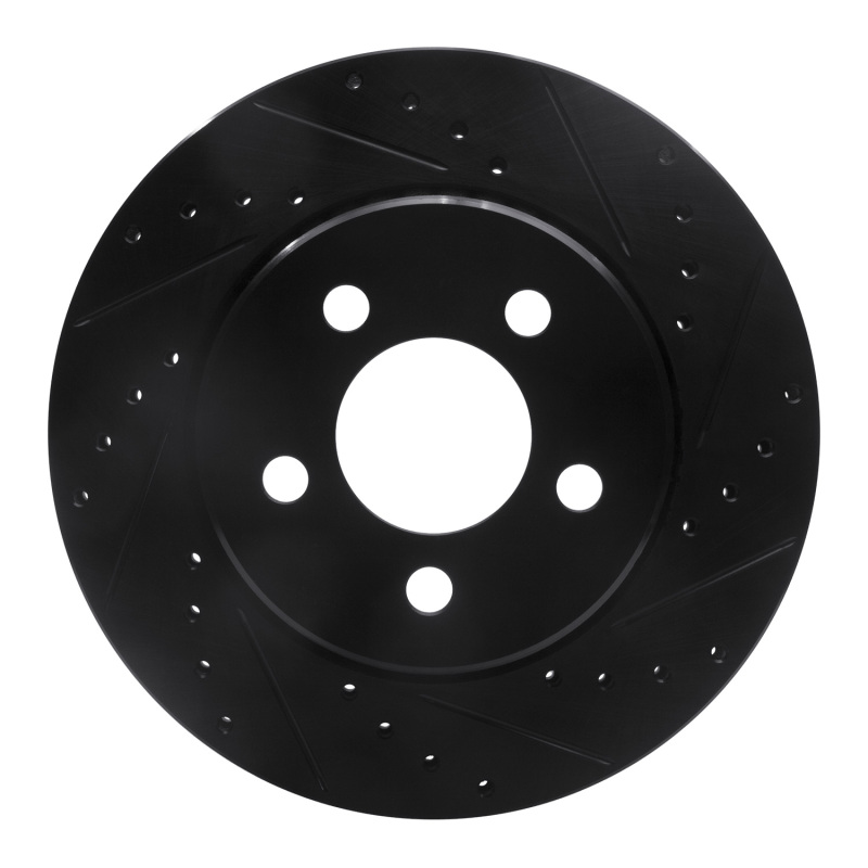 Picture of R1 07-12 Dodge Nitro Front Right Drilled & Slotted Black Brake Rotor