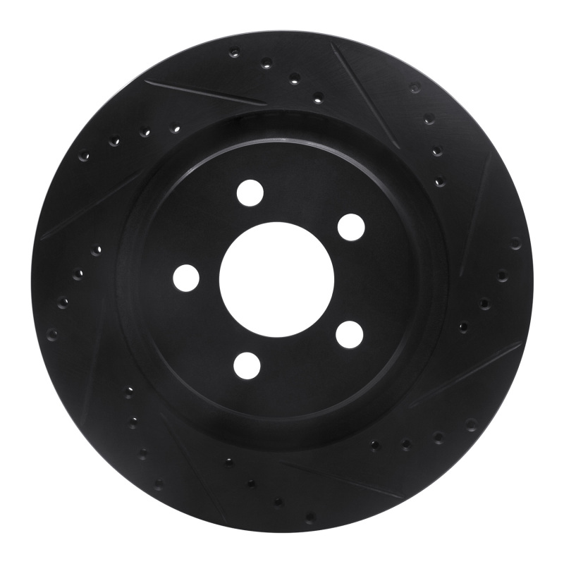 Picture of R1 11-12 Jeep Liberty Front Right Drilled & Slotted Black Brake Rotor