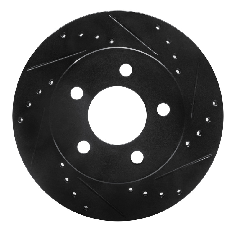 Picture of R1 90-99 Jeep Cherokee Front Right Drilled & Slotted Black Brake Rotor