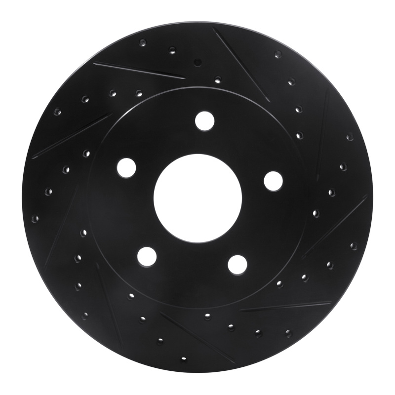 Picture of R1 99-04 Jeep Grand Cherokee Front Right Drilled & Slotted Black Brake Rotor