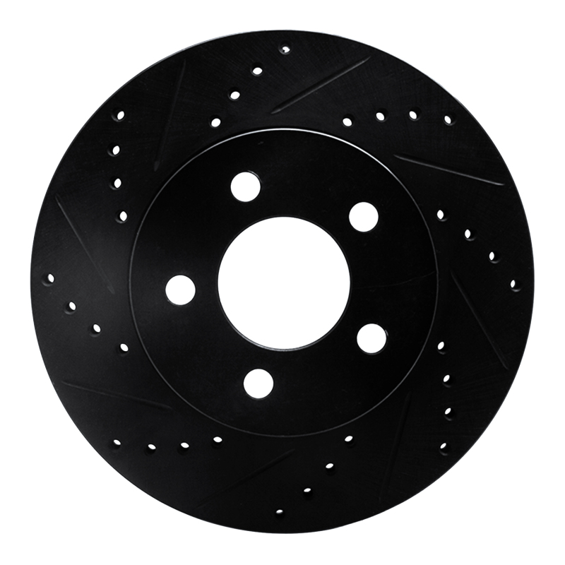 Picture of R1 02-07 Jeep Liberty Front Left Drilled & Slotted Black Brake Rotor
