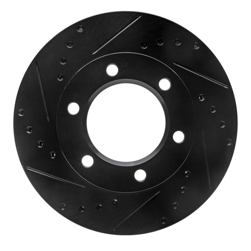 Picture of R1 71-91 Chevrolet K10 Front Left Drilled & Slotted Black Brake Rotor