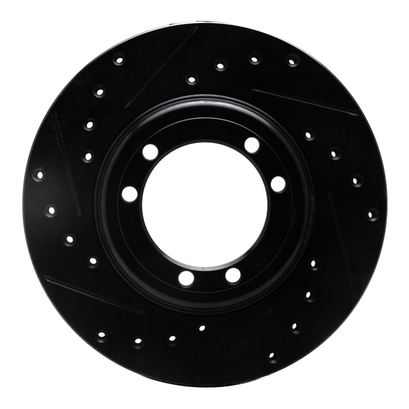 Picture of R1 92-04 Hummer H1 Rear/Front Left Drilled & Slotted Black Brake Rotor