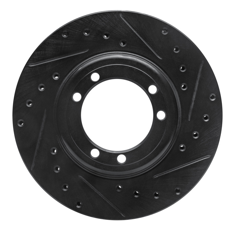 Picture of R1 92-04 Hummer H1 Front/Rear Right Drilled & Slotted Black Brake Rotor