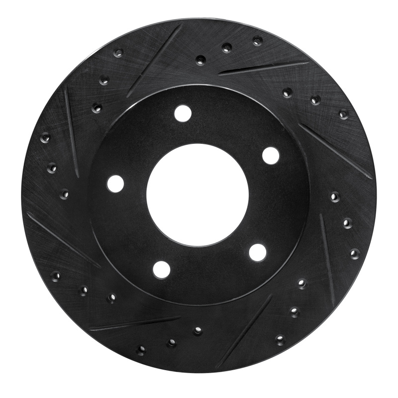 Picture of R1 77-80 Buick Electra Rear Left Drilled & Slotted Black Brake Rotor
