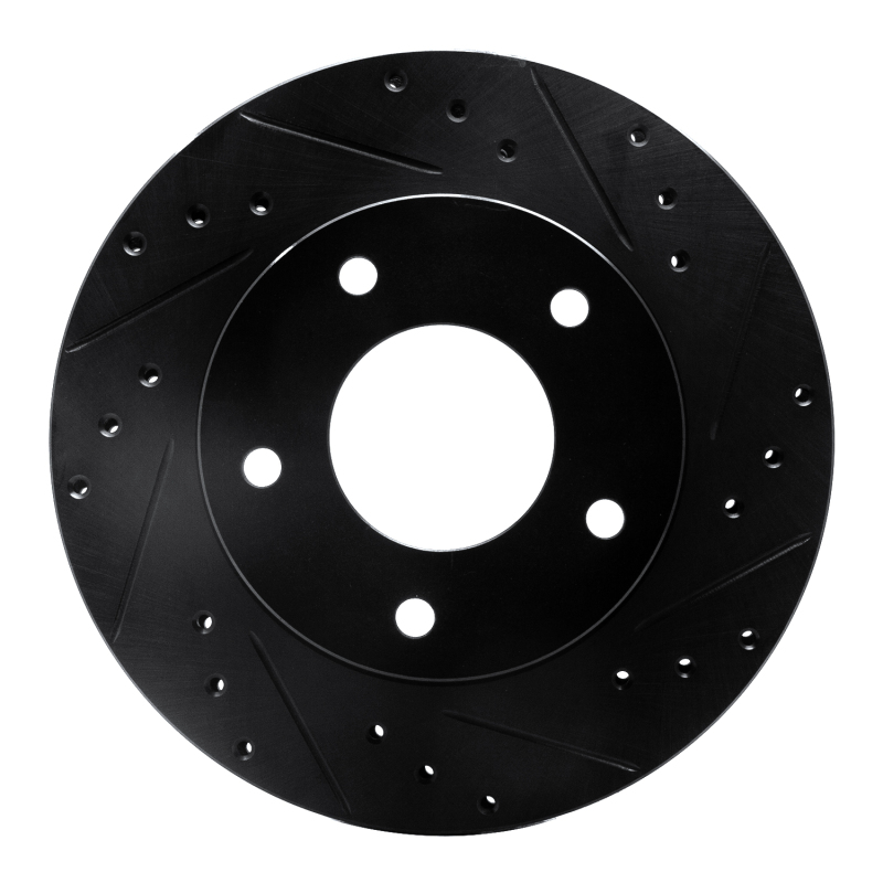 Picture of R1 77-80 Buick LeSabre Rear Right Drilled & Slotted Black Brake Rotor