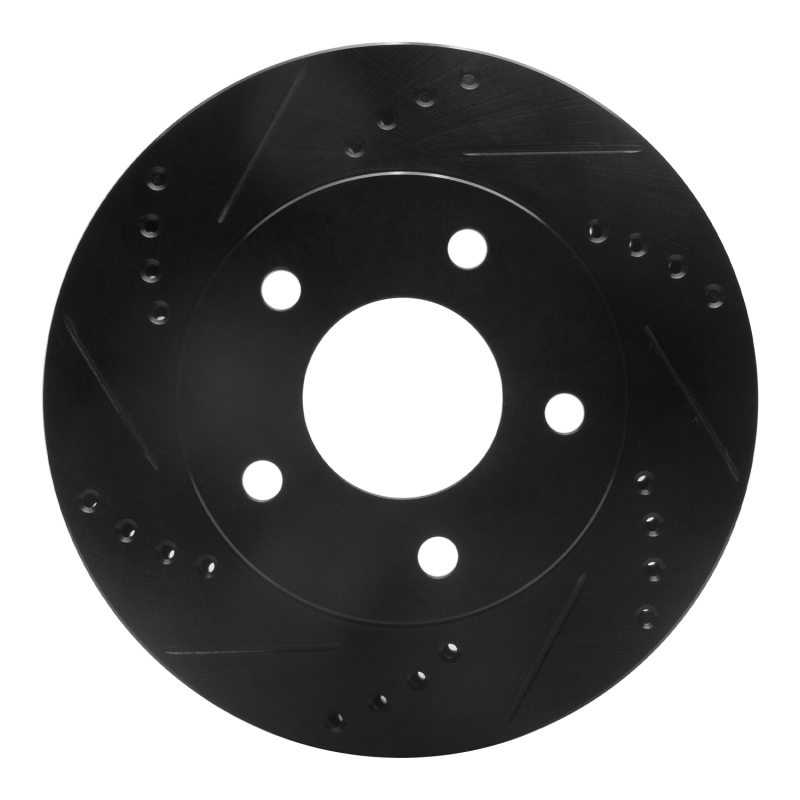 Picture of R1 83-96 Buick Riviera Front Left Drilled & Slotted Black Brake Rotor
